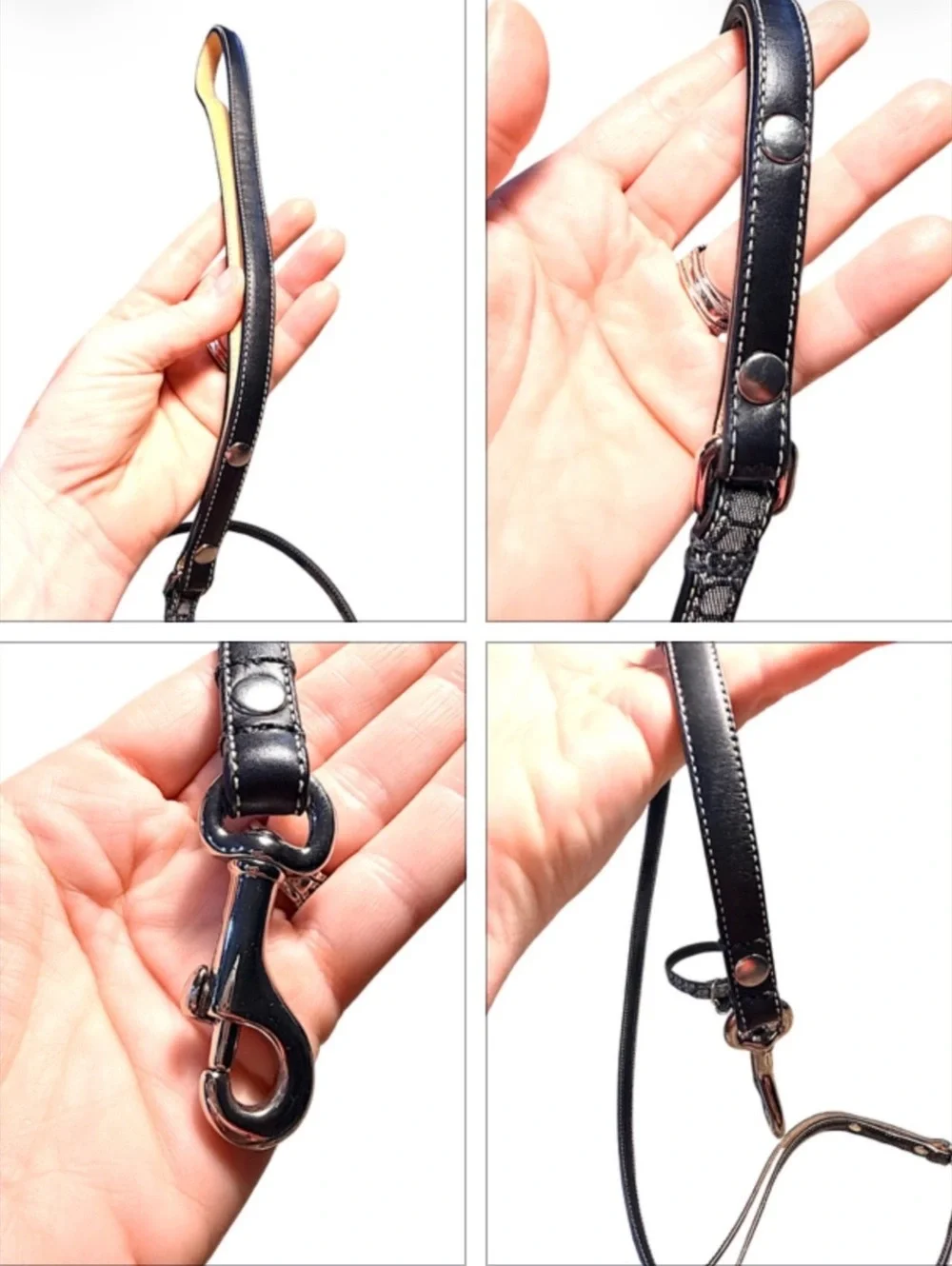 Coach Rare Black Signature Jacquard Authentic Dog Collar and Leash Set
